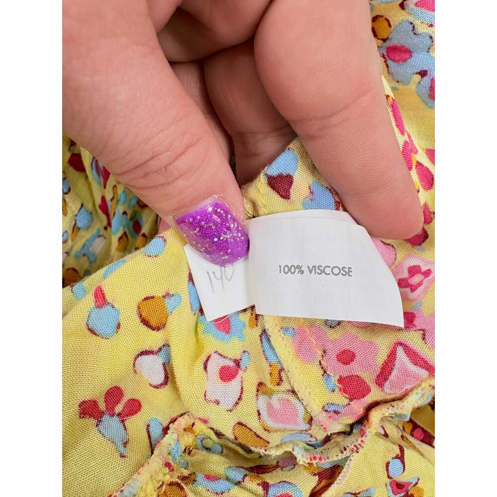 Poupette St Barth Yellow Floral Ruffle Mini Dress Racerback Resort Boho Coastal - Picture 14 of 15